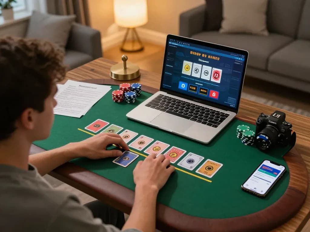 Player engages with server thailand casino app on laptop, showcasing dynamic gaming atmosphere.
