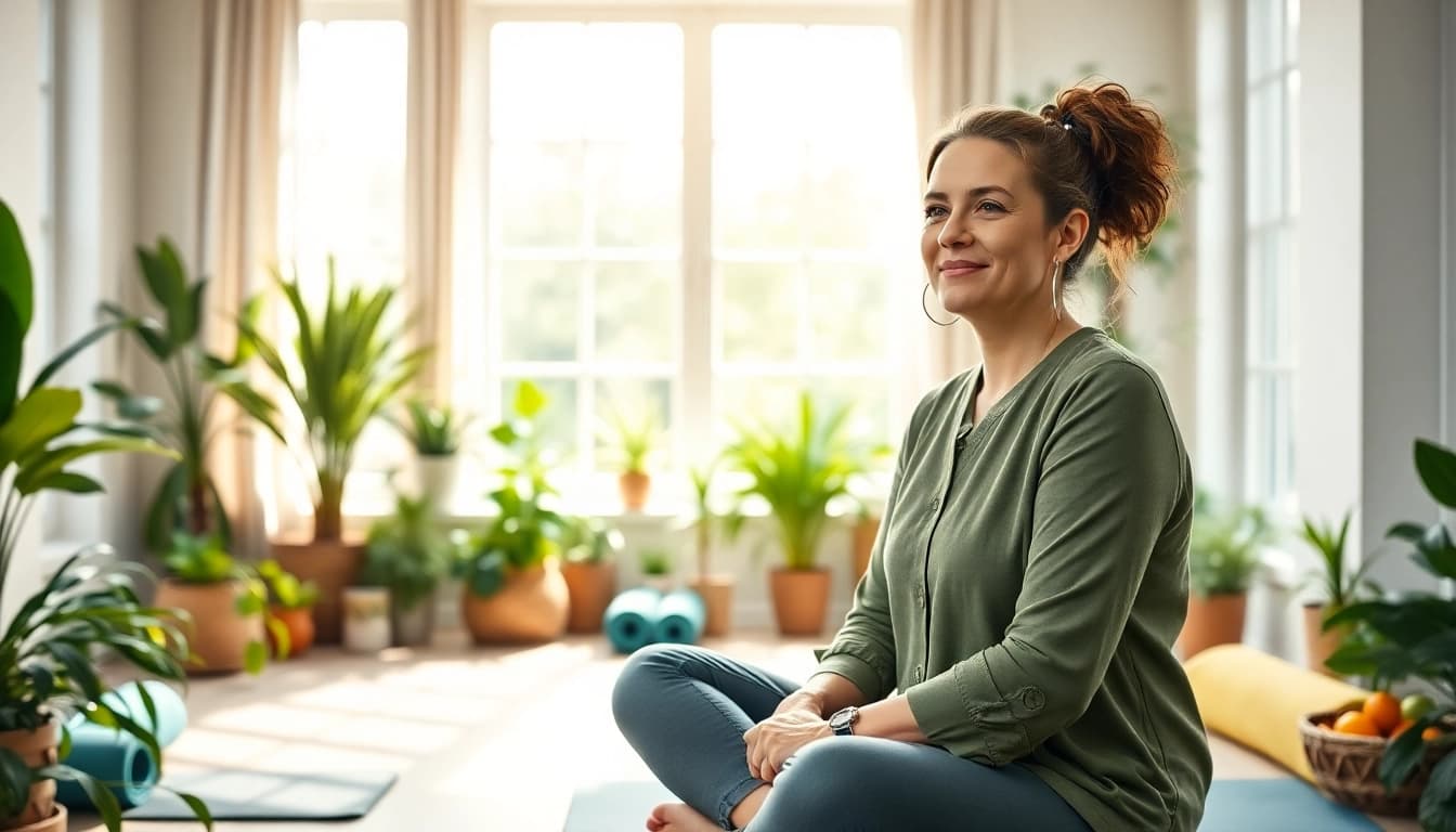 Promote health with a professional wellness coach in a serene, green environment.