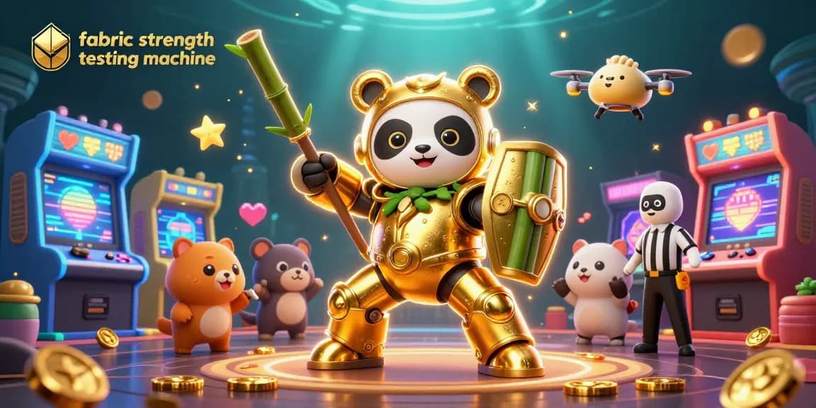 Engage with the fabric strength testing machine in an energetic casino-themed arena showcasing vibrant gameplay elements.