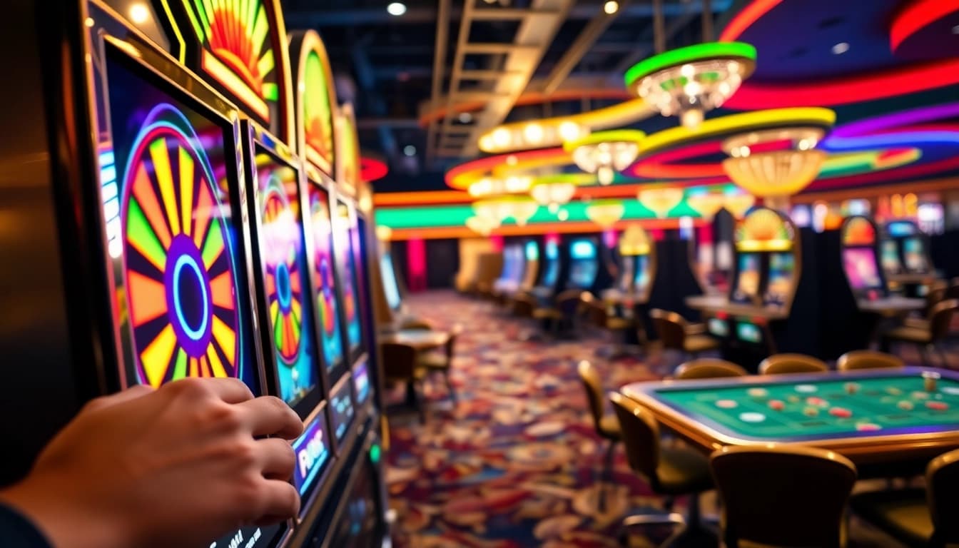 Mainkan slot online yang mengasyikkan di mesin kasino yang berkilauan.