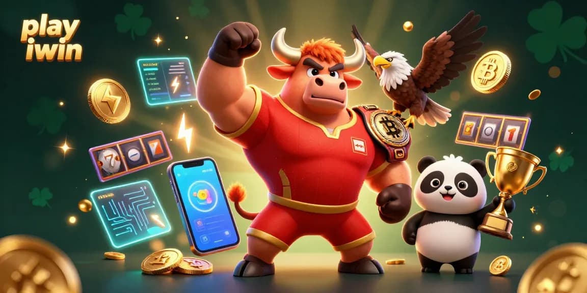 Play iwin and experience thrilling victory with vibrant bull, eagle, and panda.