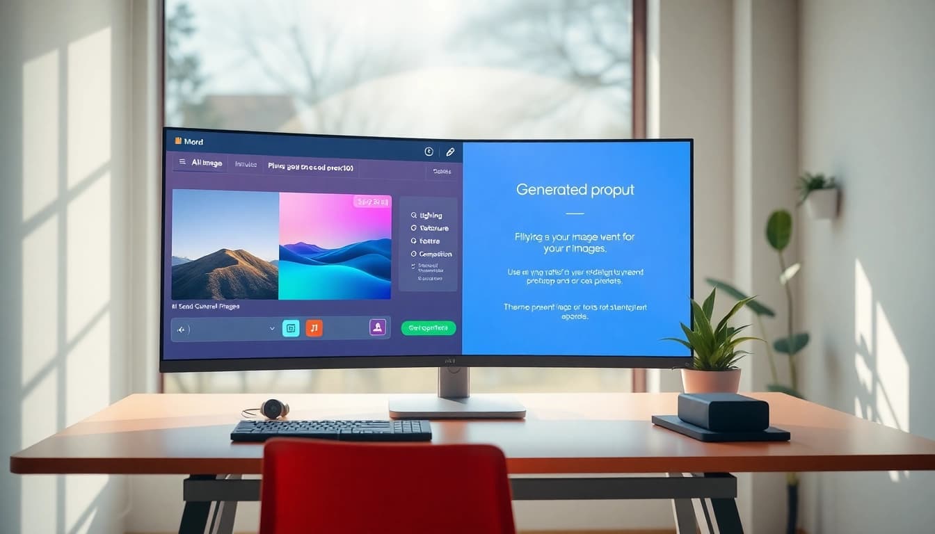 Generate stunning visuals with our image to prompt AI tool interface.