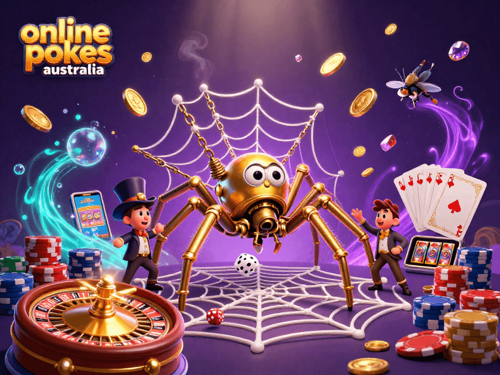 Experience thrilling online pokies Australia with a unique cartoonish twist in a vibrant casino scene.