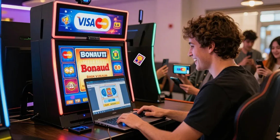 Engaging gaming scene from scoarch.org.uk showcasing online casinos with Visa and Mastercard payment options.