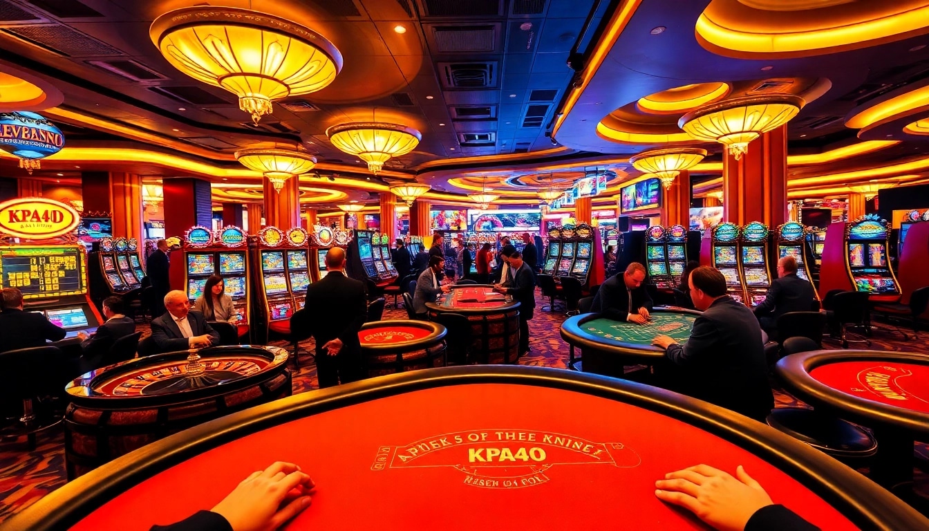 Engaging in a thrilling game of KPI4D at a luxurious casino table with vibrant atmosphere.