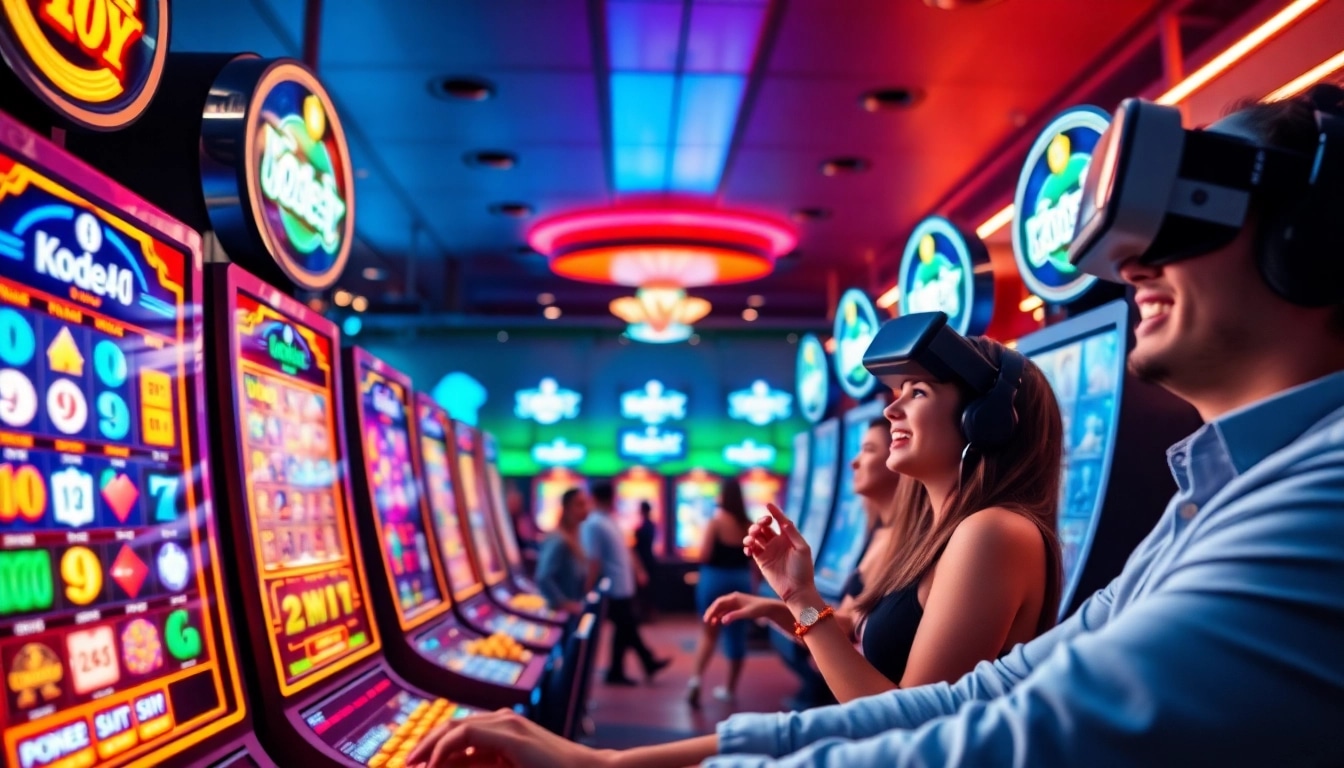 Exciting Kode4d slot gaming experience with players at modern online casino.