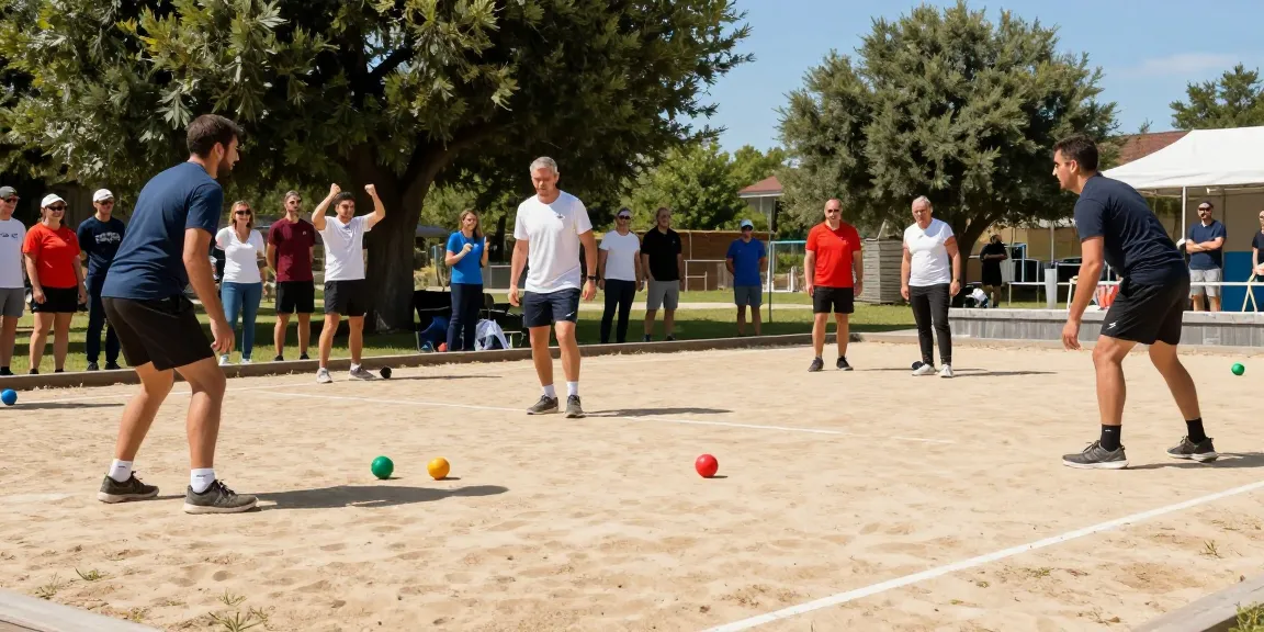 Aktivitas petanque di fopikotatarakan.org, berbagai pemain bersaing dengan semangat di lapangan terbuka.