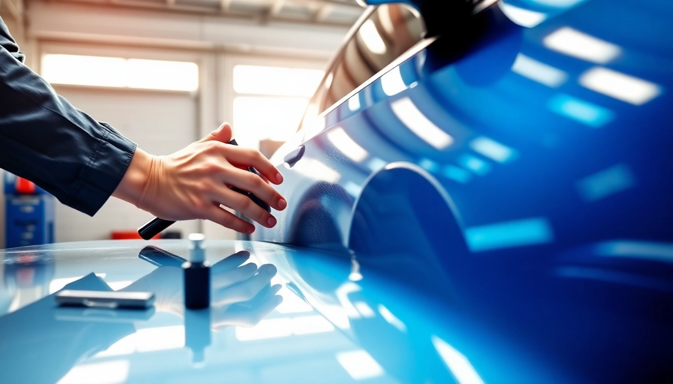 Ceramic coating Chattanooga being expertly applied to a car, showcasing a professional detailing service.