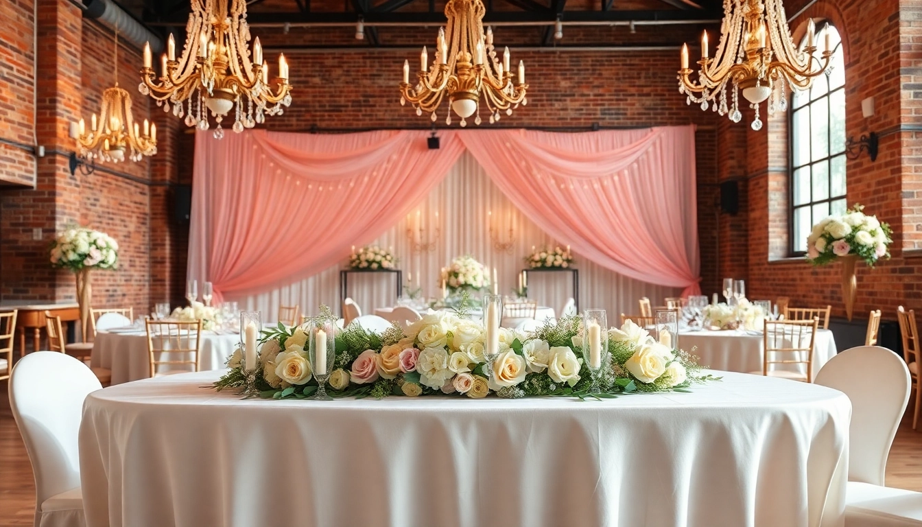 Stunning wedding event space Jacksonville showcasing elegant decor and inviting atmosphere.