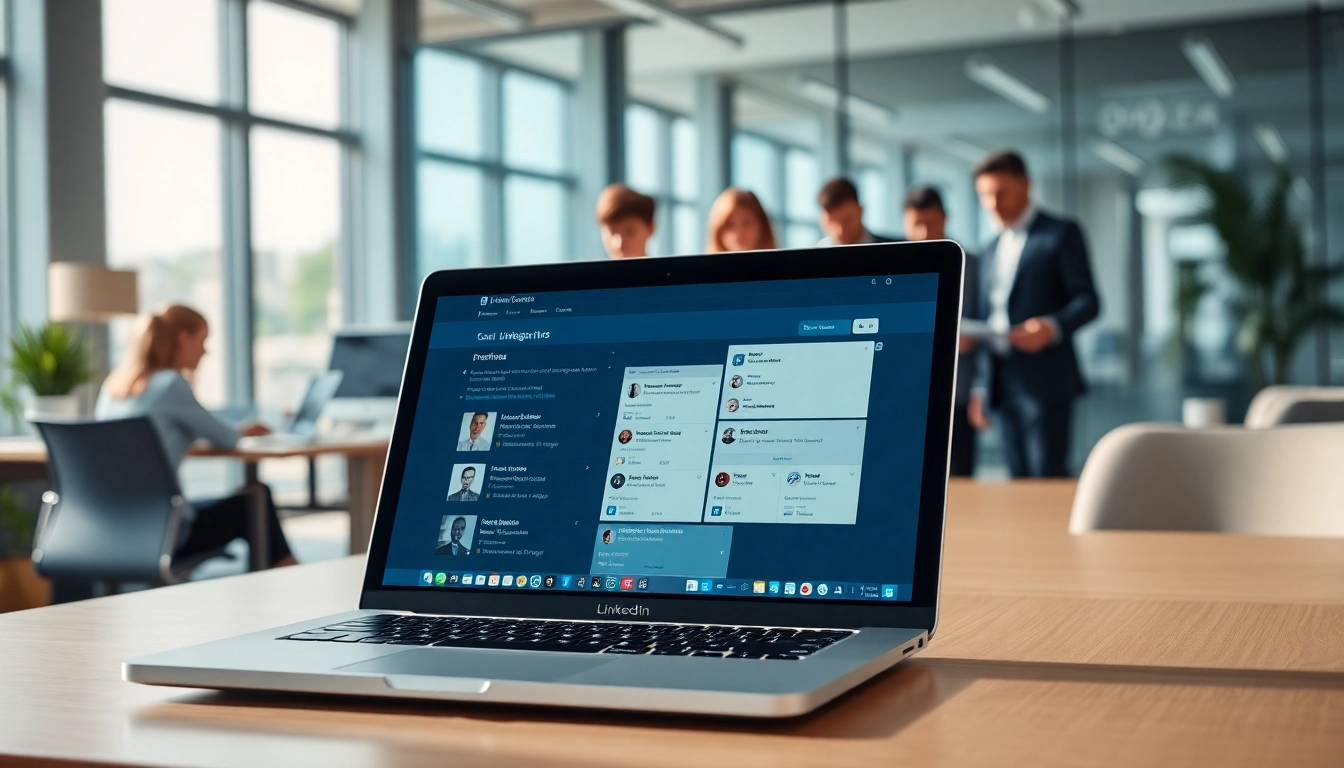 Engage with a linkedin scraper tool highlighted in a professional workspace setting showcasing data insights.