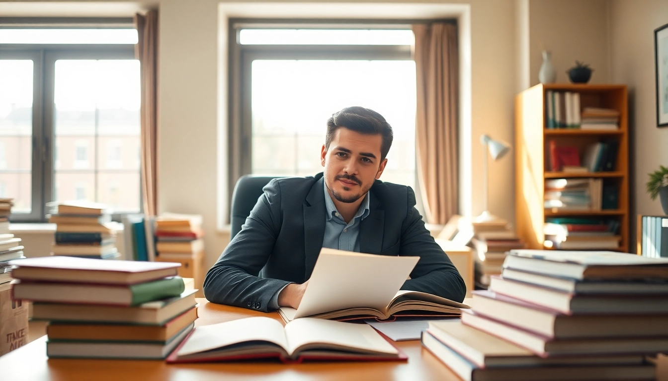 Focused toefl test takers for hire preparing in a bright study environment with books and notes.