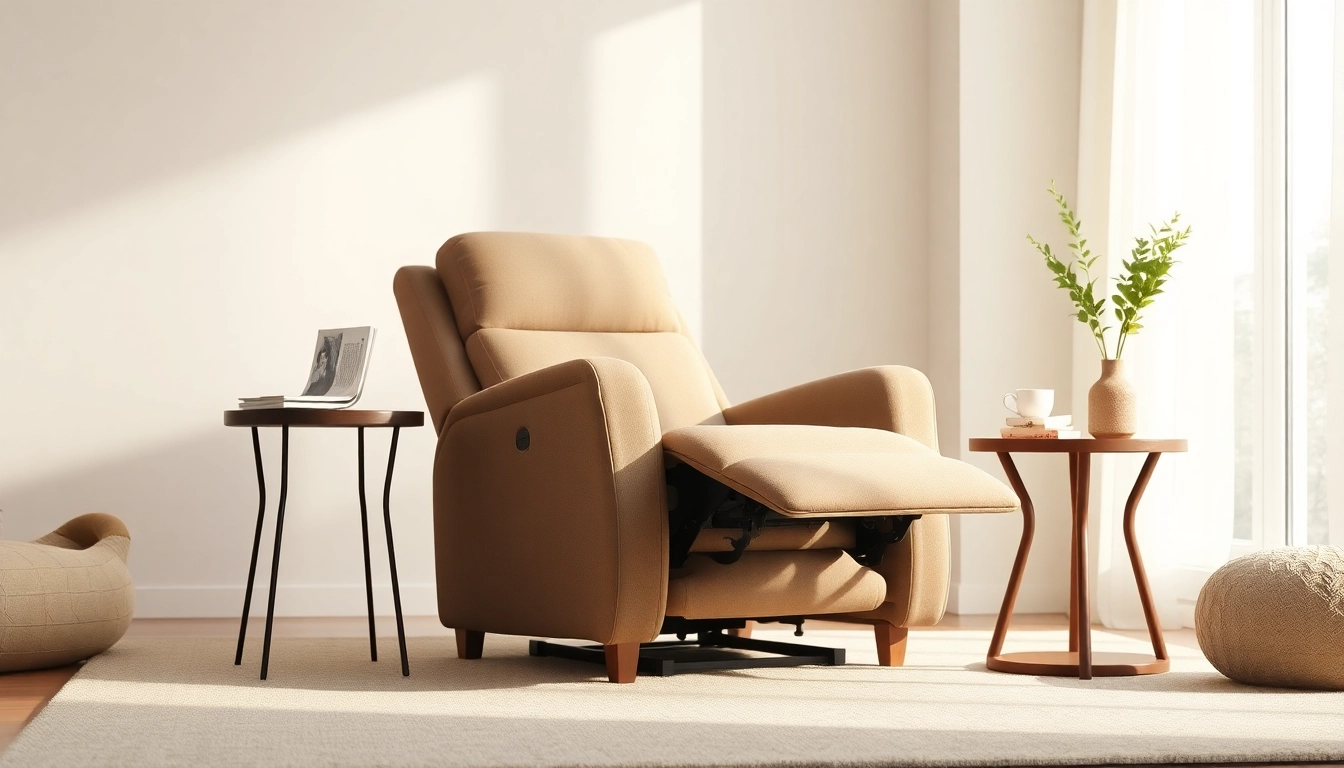 Relax on a comfortable lay flat recliner chair in a beautifully arranged living space.
