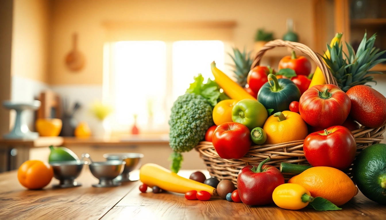 Boost your health with vibrant fruits and vegetables displayed on a natural wooden table.