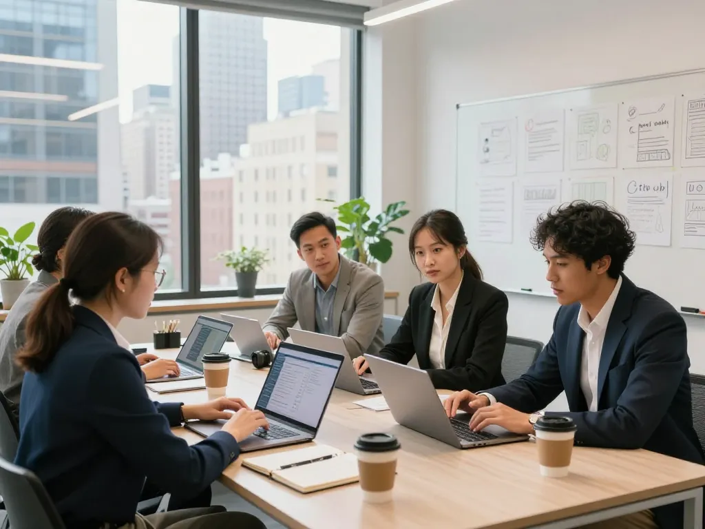 Collaboration on New York SEO Services in a modern office environment.