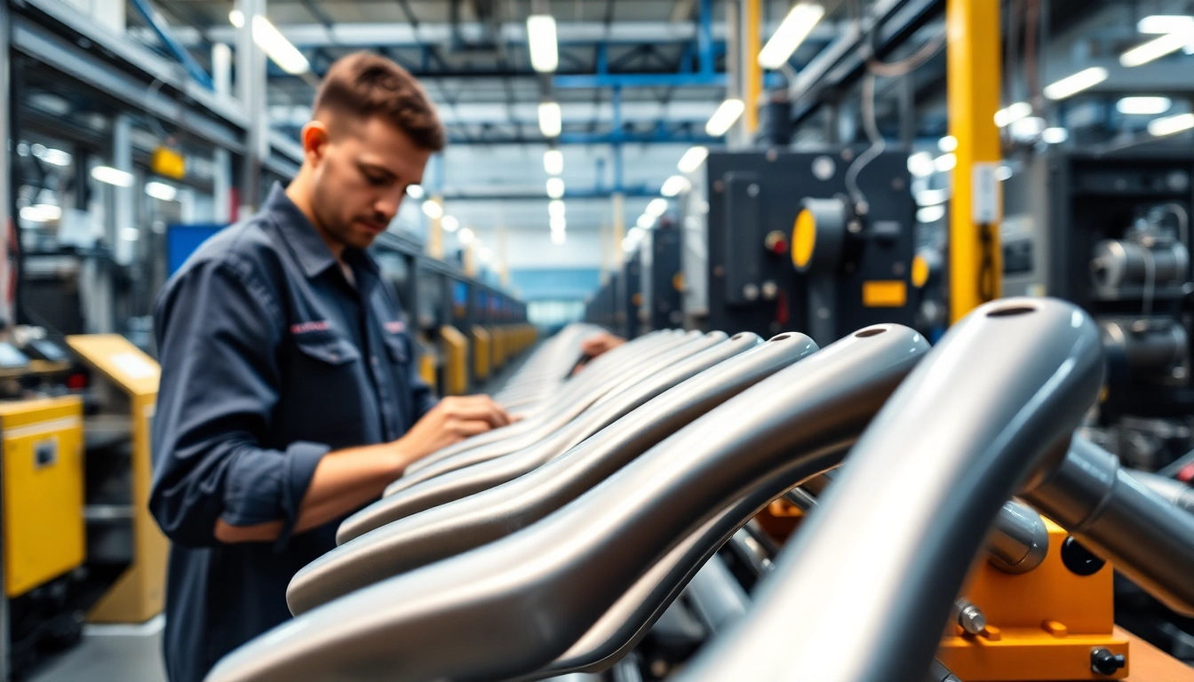 Handle Manufacturer showcasing skilled craftsmanship in a modern factory environment.