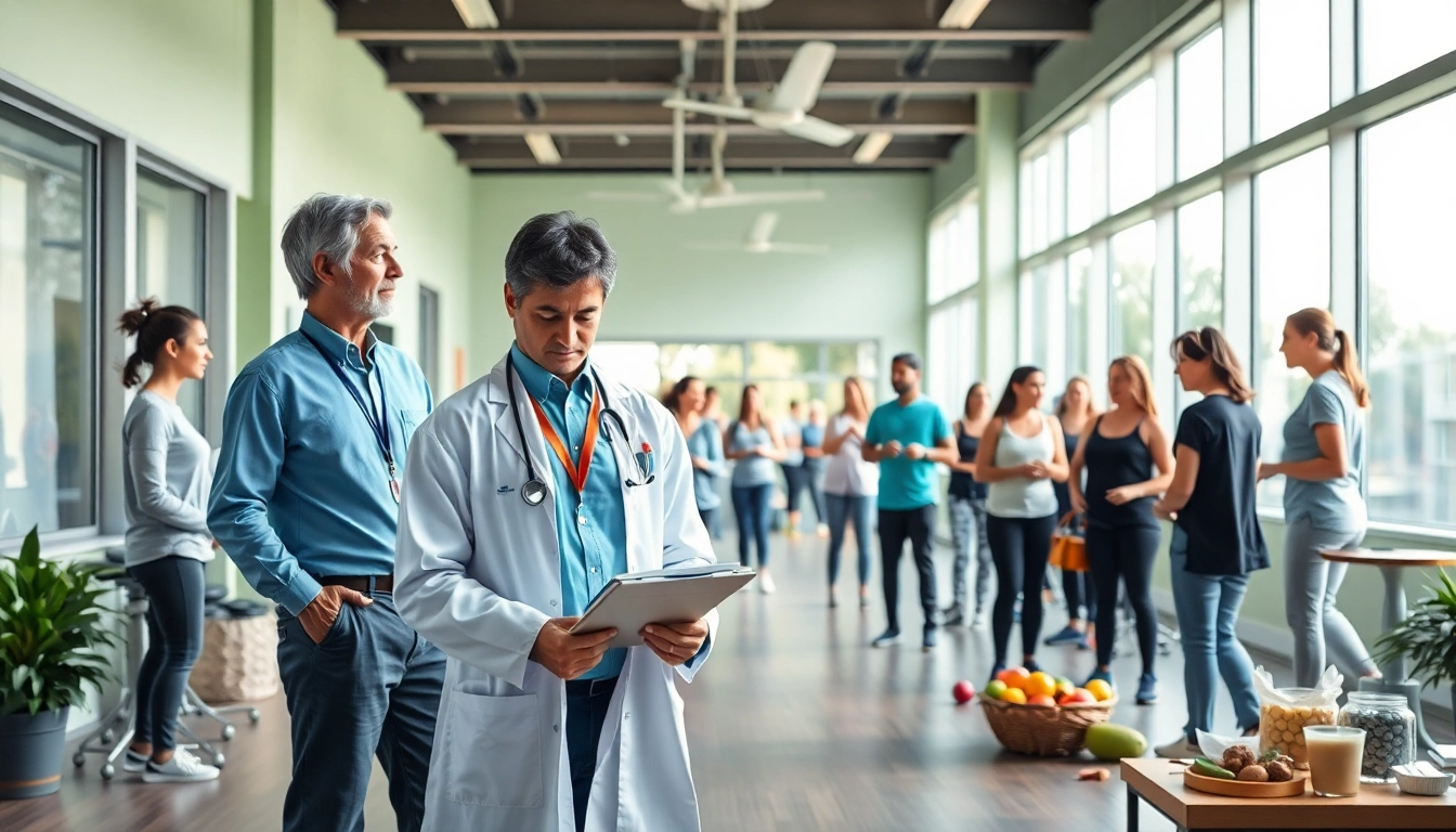 Engaging scene showcasing health activities in a professional healthcare environment.