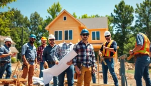 Collaborative efforts of a New Jersey General Contractor team at a residential construction site.