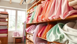 Mousseline stoffen in verschillende kleuren en texturen, perfect voor creatieve projecten.