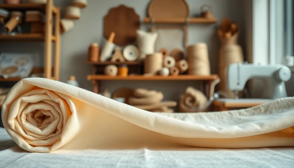 Bekijk ongebleekt katoen met rijke textuur in een ambachtelijke omgeving.