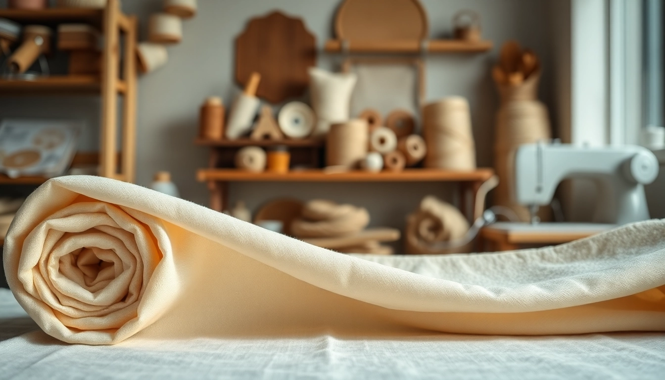 Bekijk ongebleekt katoen met rijke textuur in een ambachtelijke omgeving.