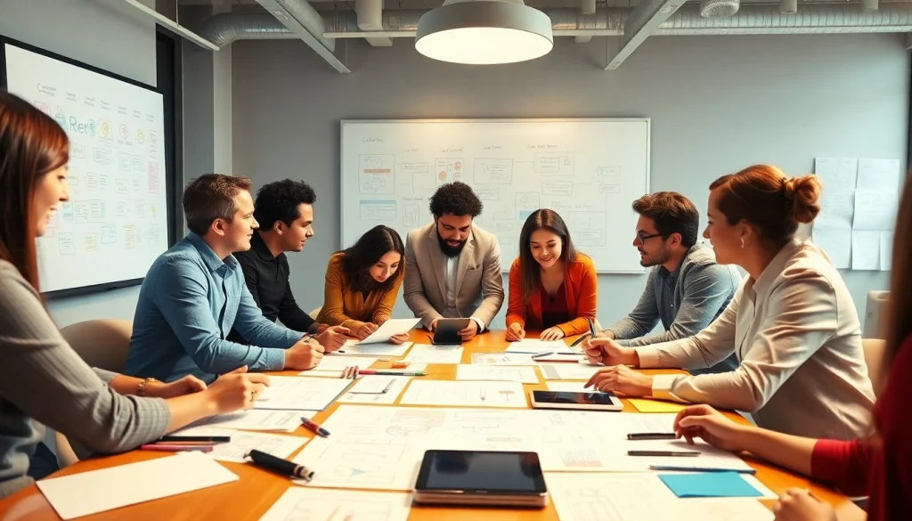 Engaging team collaboration in creative concept development for innovative projects.