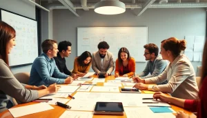 Engaging team collaboration in creative concept development for innovative projects.