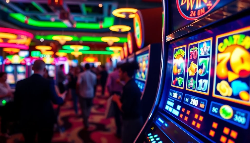 Menang besar di permainan pakde4d slot dengan suasana kasino yang meriah.