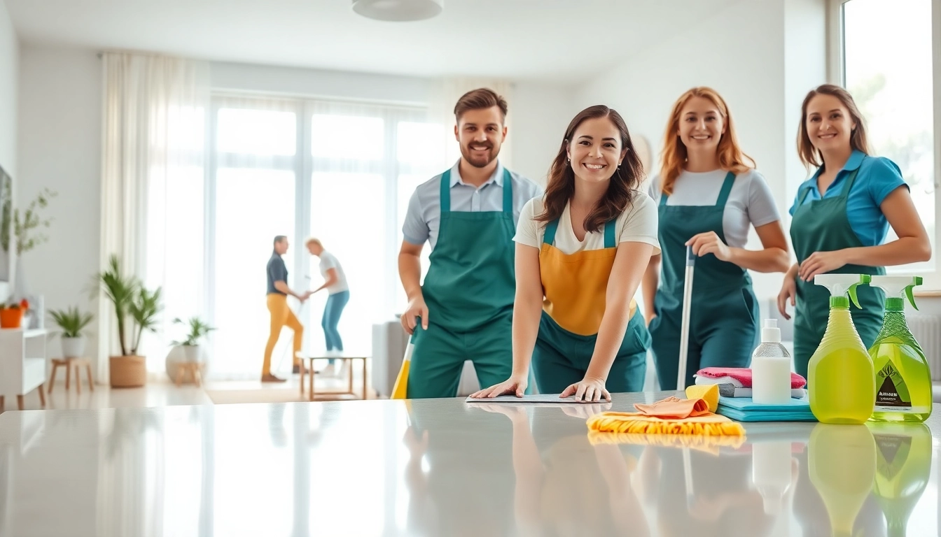 Efficient team providing Cleaning Service inside a beautifully organized home living area.
