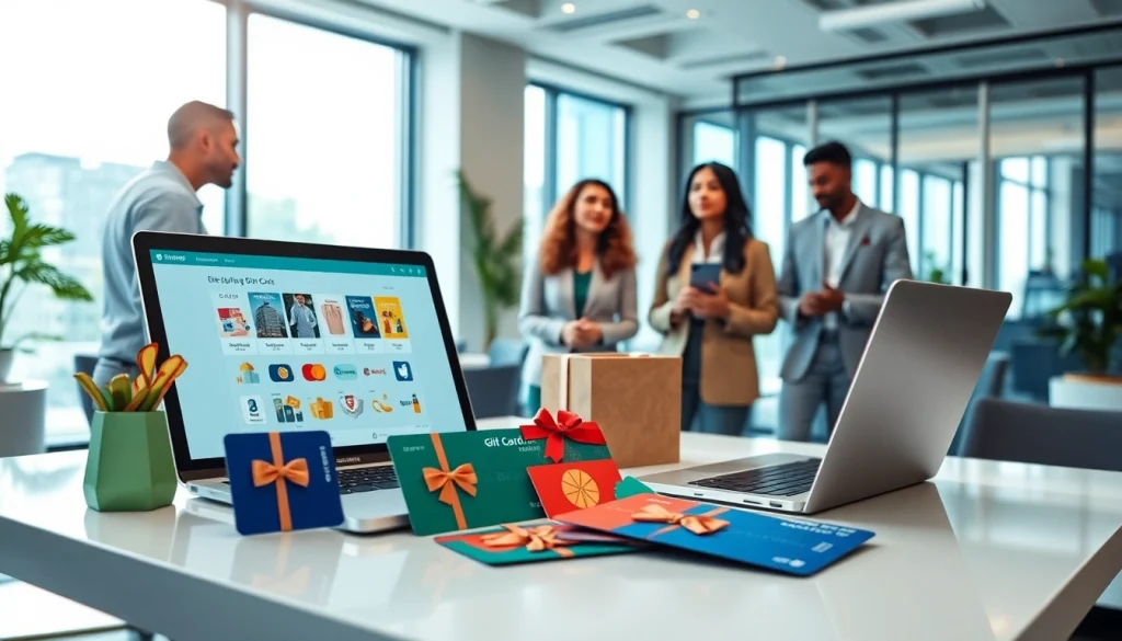 재무 도구가 구비된 전문 사무실 환경에서 선보이는 상품권카드