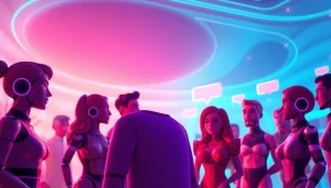 Intimate scene showcasing engaging avatars in a sex chat AI platform.