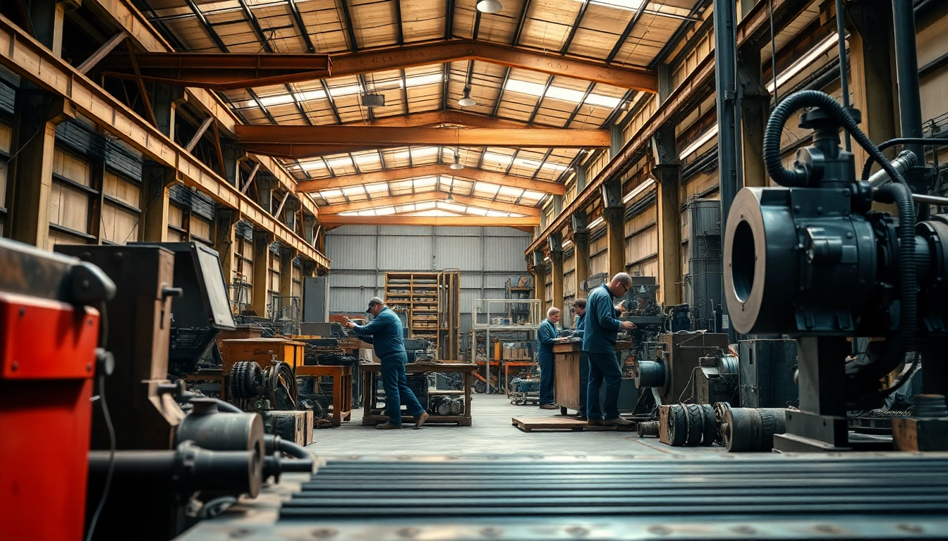 Crafting custom steel fabrication with skilled artisans in a vibrant workshop setting.