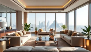 Stunning interior design dubai showcasing luxury living space with elegant furnishings.