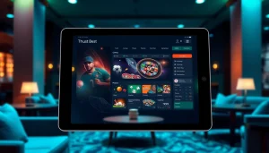 Engaging visual of the online betting platform https://789ff.biz/ showcasing a modern interface on a tablet in a luxurious lounge.