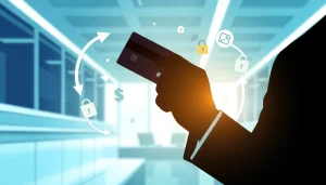 카드깡의 개념을 설명하는 금융 환경을 강조하는 일러스트.