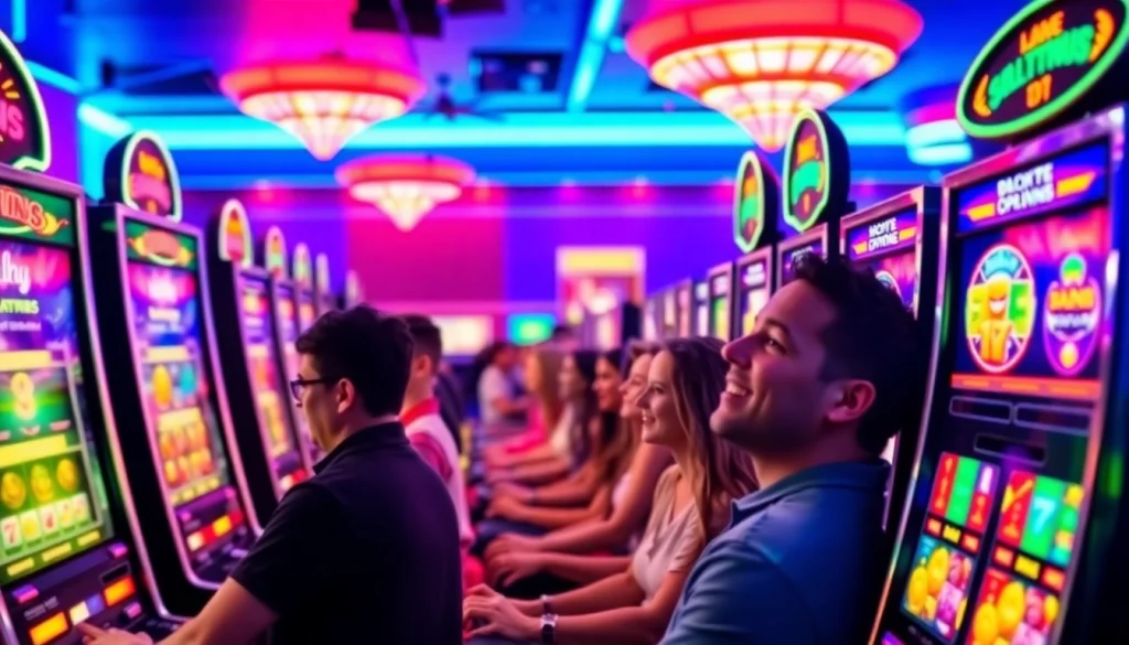 Experience the excitement of slot hoki games with vibrant machines and enthusiastic players.