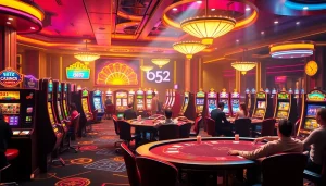 Players engage in high-stakes action at vibrant casino tables featuring the b52 theme.