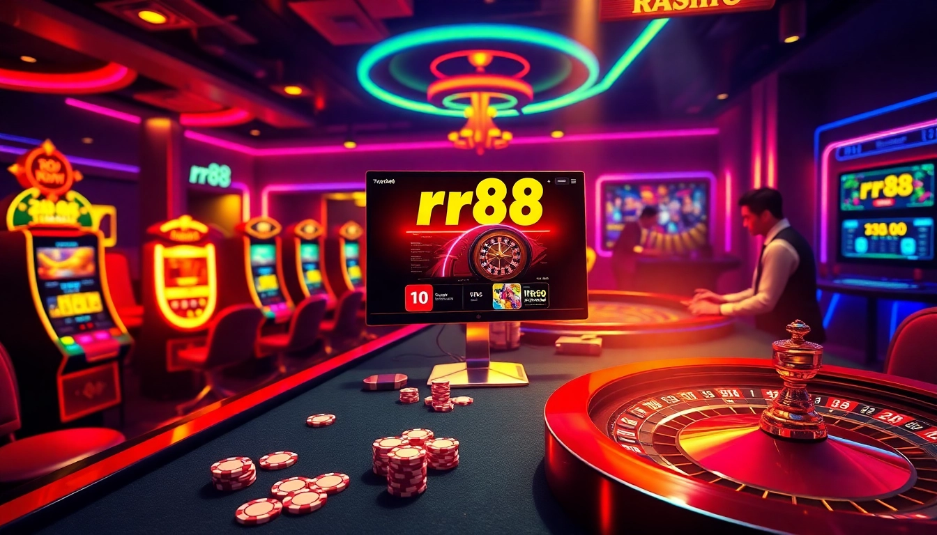 Exciting chips and tables illustrating the dynamic trang chủ rr88 gaming experience.