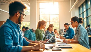 students collaborating in modern classrooms at hawaii trade schools