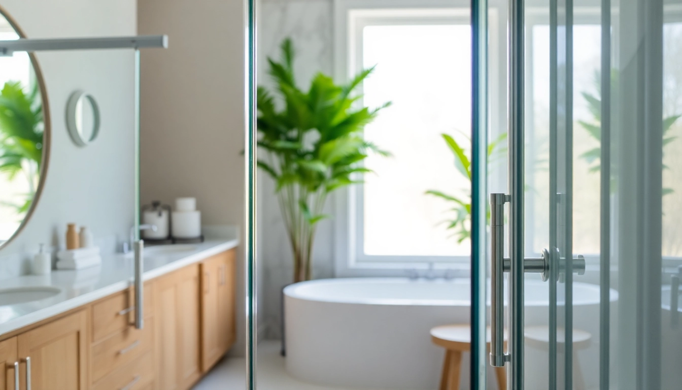 Discover stunning sunney shower doors enhancing an elegant bathroom with sleek designs and natural light.