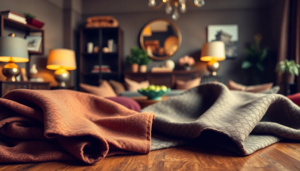 Luxe & structuurstoffen texturen gepresenteerd in een stijlvolle showroom.