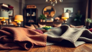 Luxe & structuurstoffen texturen gepresenteerd in een stijlvolle showroom.