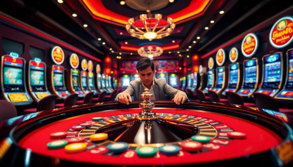 Experience the excitement of RR88 at a luxury casino table with vibrant chips and dynamic gameplay.