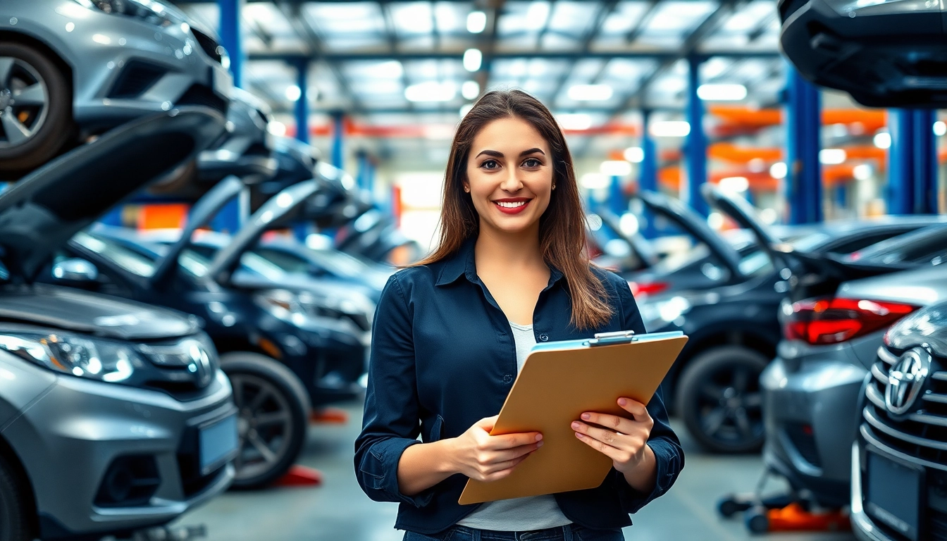 Evaluate high mileage extended auto warranty options with a professional in a garage setting.