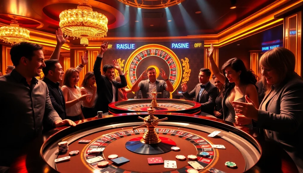 Experience the thrill at a top club casino with lively roulette action and winning players.