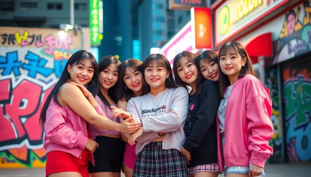 blackpink members showcasing their dynamic style and friendship in an urban setting