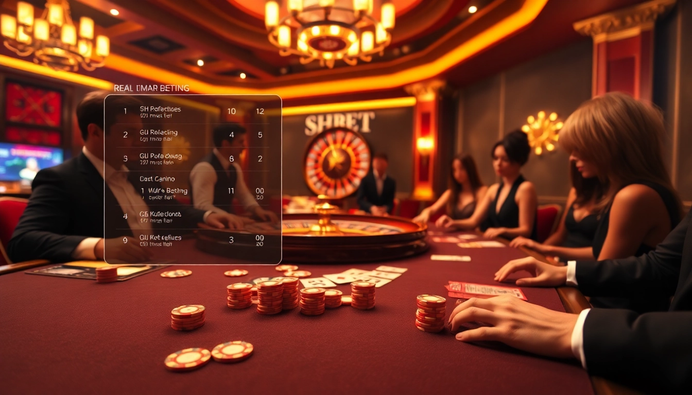 Players engaging at SHBET casino table, focused on high-stakes game action.