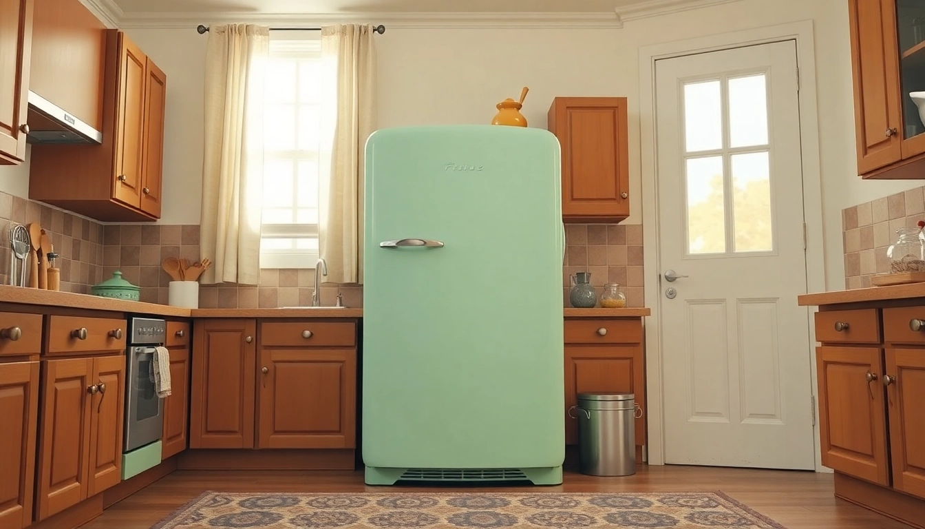 Showcasing a vintage Retro Appliance in a charming kitchen setting with vibrant decor.