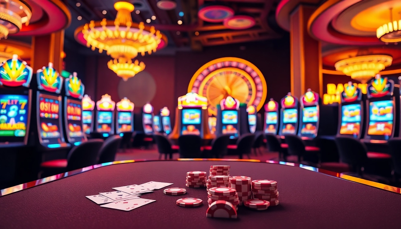 Engaging scene of a casino with slot demo scatter hitam machines and vibrant gaming elements.